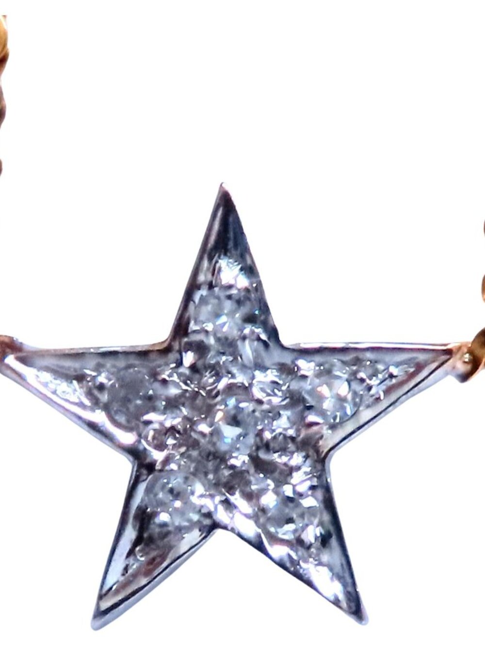 .05ct. Natural Diamonds Petite Star Necklace 14kt gold*